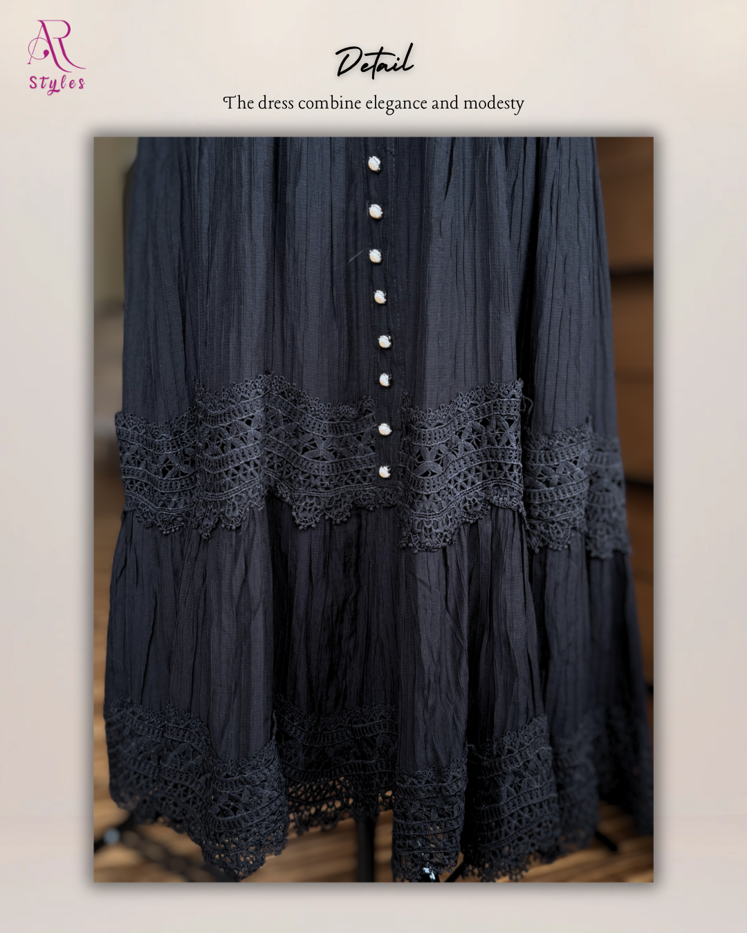 Lace Middle Button Dress