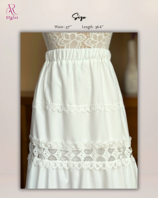 Embroidery Ruffle Skirt