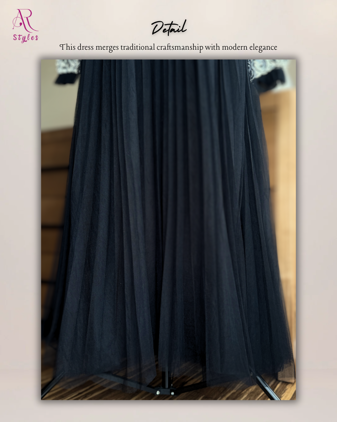 Embroidery Pleated Tulle Dress