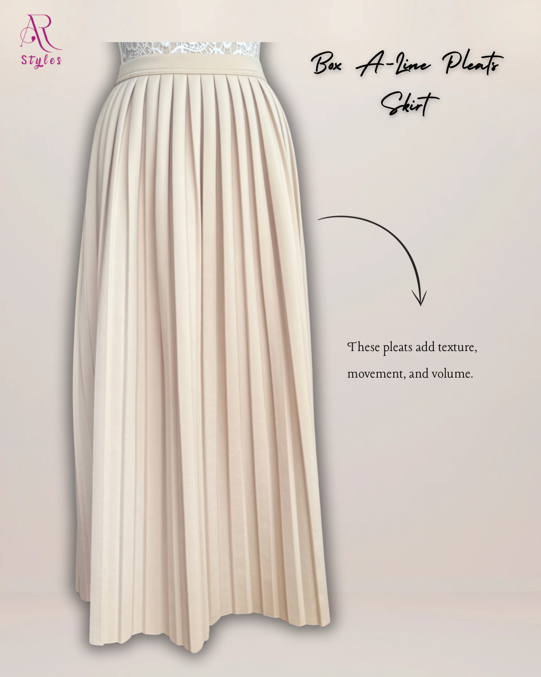 Box A-Line Pleats Skirt