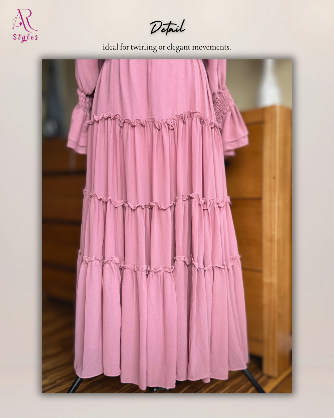 Ruffle Dusty Rose Belted Dress