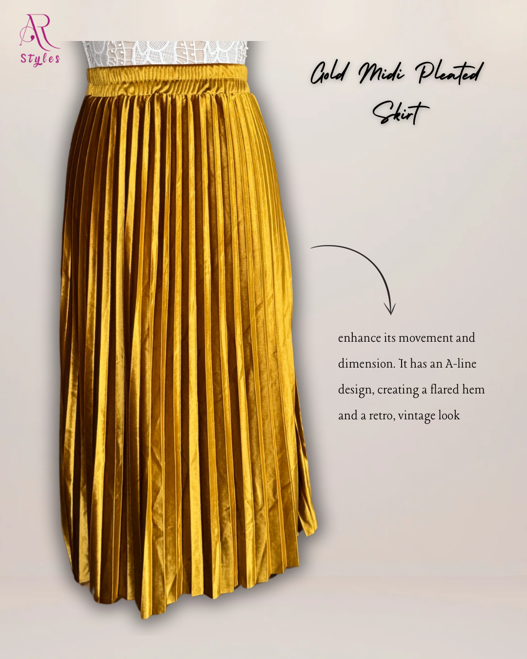 Gold Pleated Skirt