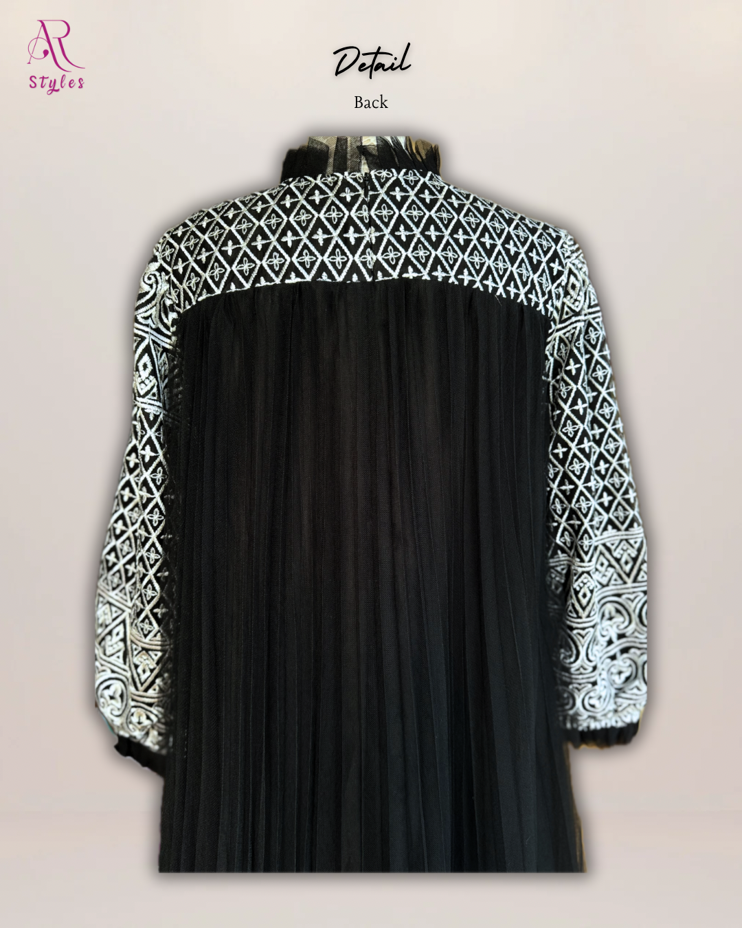 Embroidery Pleated Tulle Dress