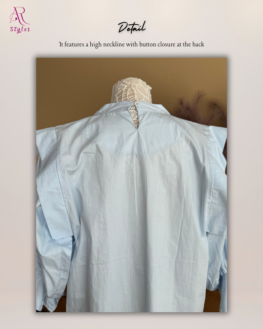 Poplin Blouse Puff Sleeve