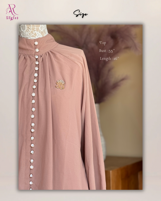 Pinkish Set Pleated Skirt