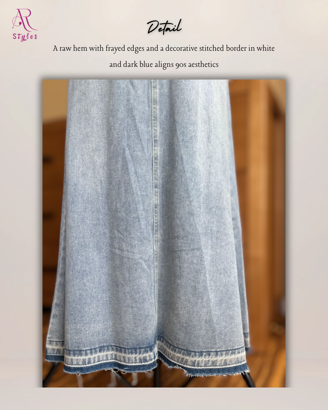 Light Wash Denim A-Line Skirt