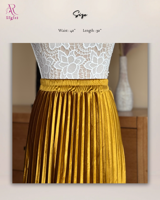 Gold Pleated Skirt