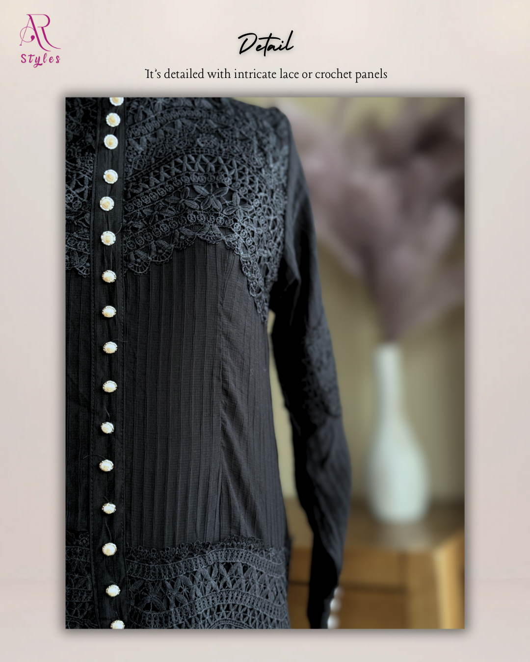 Lace Middle Button Dress