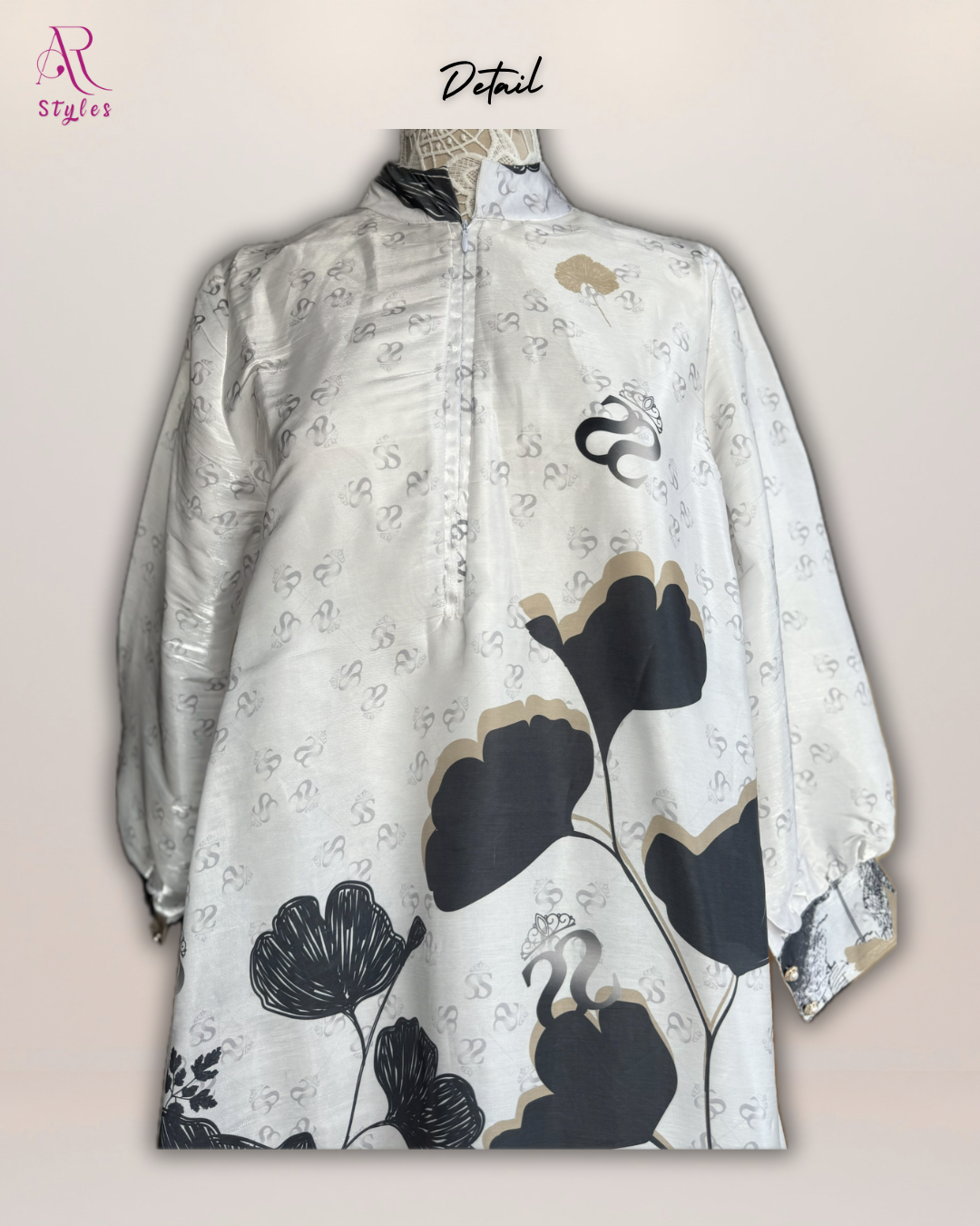Turkish Style Black Floral Dress
