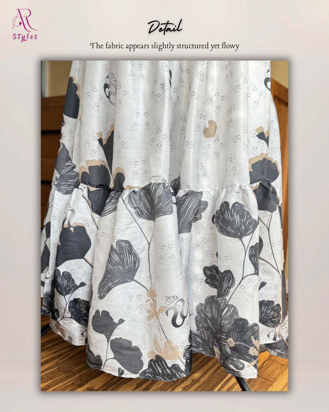 Turkish Style Black Floral Dress