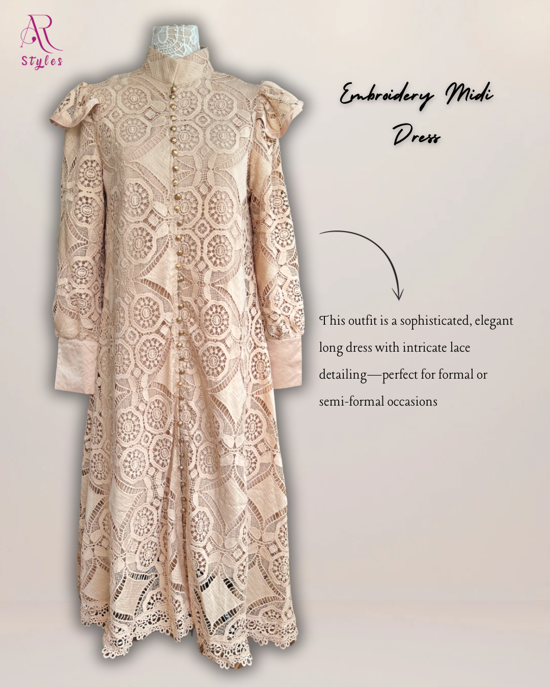 Embroidery Midi Dress