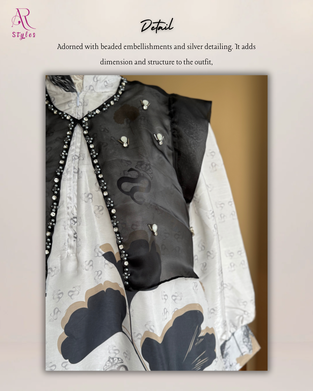 Turkish Style Black Floral Dress