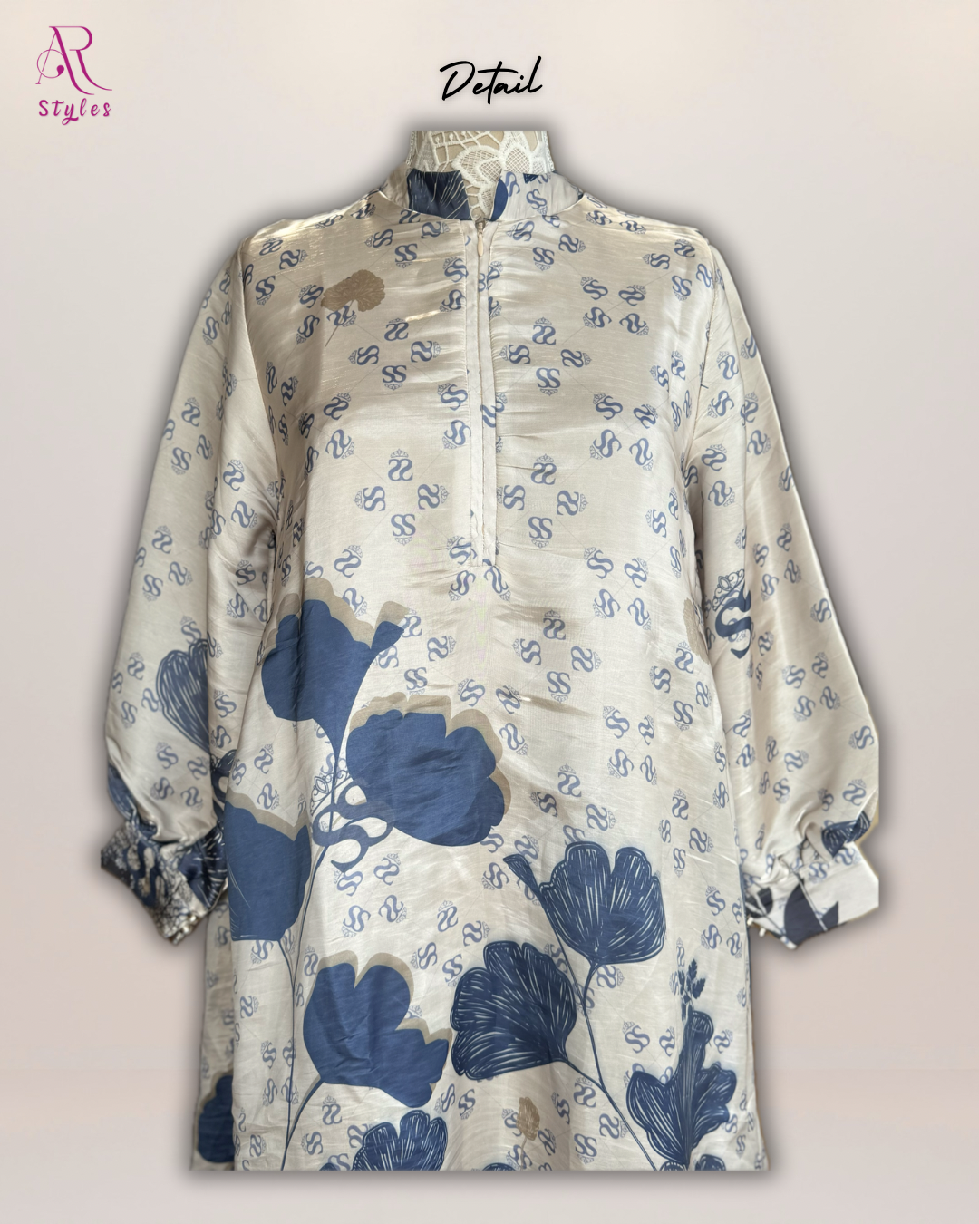 Turkish Style Blue Floral Dress
