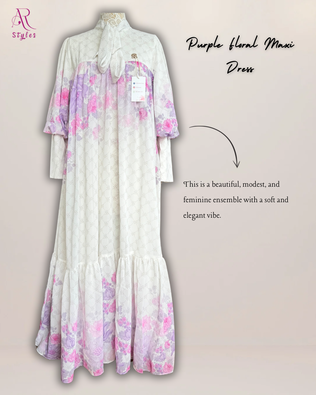 Purple Floral Maxi Dress