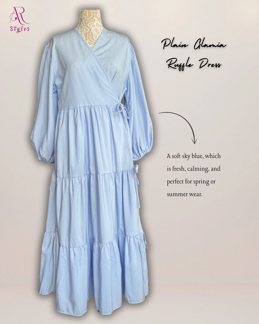 Glamia Plain Ruffle Dress