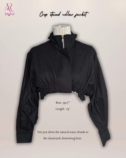 Crop Stand Collar Jacket