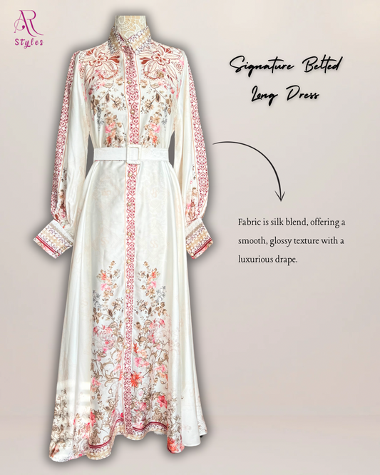 Signature Belted Long Dress