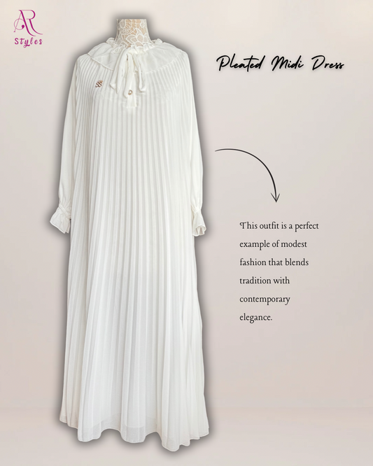 Pleated Midi Dress